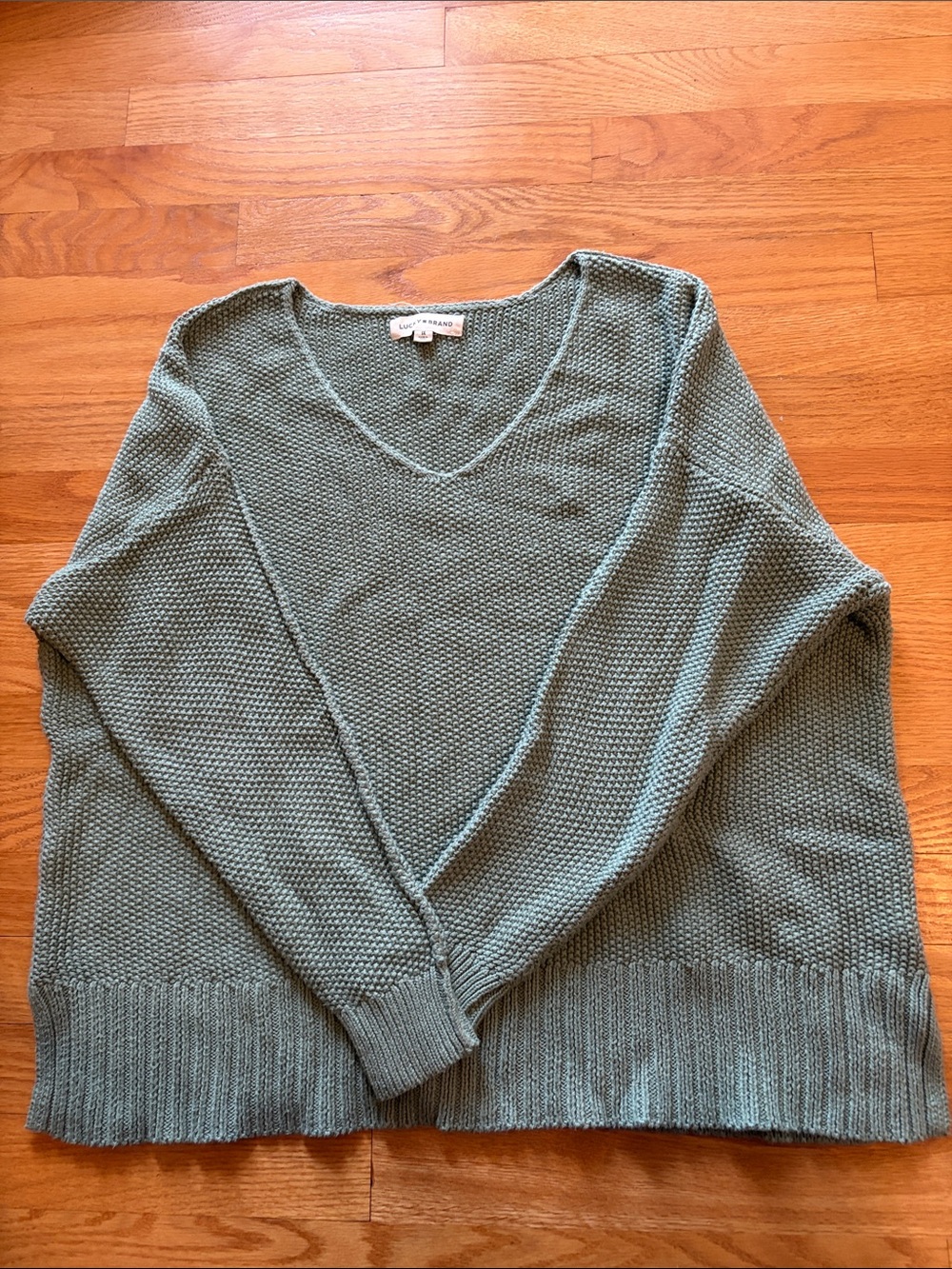 Lucky Brand V-Neck Sweater in Sage Green